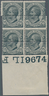 Italien: 1917/1920: 15 C. Grey, Mnh, Block Of Four With Additional Horizontal Perforation At The Mid - Neufs