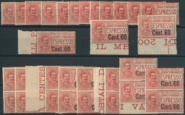 Italien: 1922, Express Stamp 60c. On 50c. Red, 31 U/m Copies. Sass. E6, 5.425,- €. - Mint/hinged