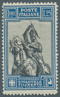 Italien: 1928, Emanuele Filiberto, 1.25l. Blue/black In Line Perforation 13¾, Well Perforated, Unmou - Mint/hinged