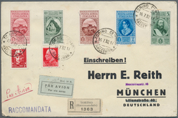 Italien: 1932, Garibaldi, Airmails 50c. To 5l. (two Stamps Toned Perfs), With Additional Franking On - Neufs