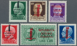 Italien: 1944, REPUBBLICA SOCIALE ITALIANA Complete Set Of Five Definitives And The 1.25l. Express S - Neufs