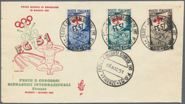Italien: 1951, Gymnastic Competition, Complete Set On Illustrated F.d.c. (two Tiny Toning Spots At U - Neufs