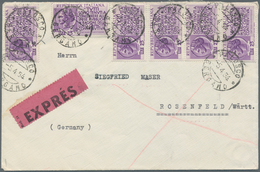 Italien: 1954, 25 L Purple Violet - Rare Multiple Franking With Six Items On Express-letter From Ber - Neufs