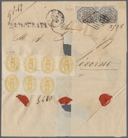 Italien - Portomarken: 1867, Letter From Rome To Livorno, Franked To The Border With A Pair Of The 6 - Postage Due