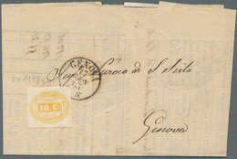 Italien - Portomarken: 1863/1868 Five Letters With Non Canceled Porto Stamps (clearly Visible Differ - Taxe