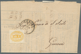 Italien - Portomarken: 1863/1868 Five Letters With Non Canceled Porto Stamps (clearly Visible Differ - Postage Due