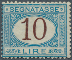 Italien - Portomarken: 1874, 10l. Blue/brown, Fresh Colour, Well Perforated, Mint O.g., Faint Toning - Taxe