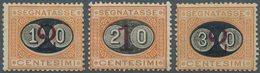 Italien - Portomarken: 1890/1891, Overprints, Three Values Complet Mint Original Gum With Hinge Remn - Portomarken