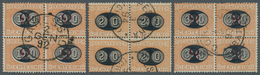 Italien - Portomarken: 1890/1891, Overprints, Three Values Complete Each In Blocks Of Four, Neatly C - Portomarken