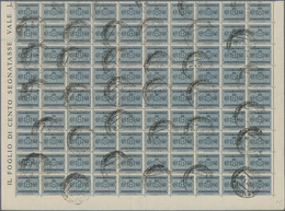 Italien - Portomarken: 1945, 60c. Slate, Pane Of 90 Stamps (folded), Fully Gummed And C.t.o., Certif - Postage Due
