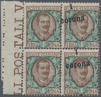 Italienische Besetzung 1918/23 - Gemeinschaftsausgabe: 1919, 1 Corona On 1l. Brown/green, Right Marg - Trentino & Triest
