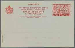 Italienische Besetzung 1941/43 - Griechenland: 1941, CORFU, Stationery Card 5dr. Red With "CORFU" Ov - Cefalonia & Itaca