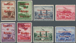 Italienische Besetzung 1941/43 - Montenegro: 1942, Airmail Overprints, Complete Set Of Eight Values - Montenegro