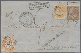 Italienische Post Im Ausland - Allgemeine Ausgabe: 1874, Part Of Letter From Tunis (March 18th 1874) - Other & Unclassified