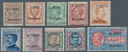 Italienische Post In China: 1918, Revaluation Overprints, Complete Set Of Ten Values Incl. Express S - Tientsin