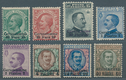 Italienische Post In Der Levante: 1909/1911, Gerusalemme, Complete Set Of Eight Values, Unmounted Mi - Emissions Générales