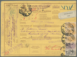 Italien - Ganzsachen: 1923/1926 Six Parcel Cards From Italy To Istanbul / Constantinople. Turkish St - Entiers Postaux