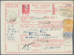 Italien - Ganzsachen: 1944, Social Republic, 7,50 Lire Red Parcel Stationery Card Ovpd "REPUBBLICA S - Entiers Postaux