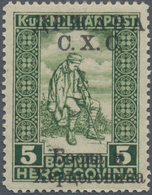 Jugoslawien: 1918, Postal Stamp 5 + 2 (H) With Black Overprint In Cyrillic Writing ÷ 1918, Freimarke - Ungebraucht