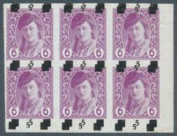 Jugoslawien: 1918, 5 On 6h. Lilac, Marginal Block Of Six From The Lower Right Corner Of The Sheet (t - Ungebraucht