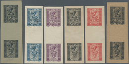 Jugoslawien: 1918, Independence, Group Of Six Imperforate Essays In Vertical Gutter Pairs (=twelve D - Unused Stamps