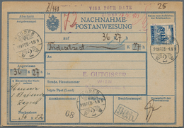 Jugoslawien: 1919. Blue/grey Austrian Postal Order From "NACHNAHME/ POSTANWEISUNG", Handstamped "VIS - Unused Stamps