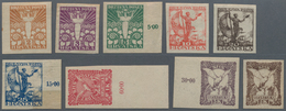 Jugoslawien: 1919 (15 Jan). Definitives. Allegories Of Freedom (“Angel Of Peace”, 2f, 3f & 5f; “Sail - Unused Stamps