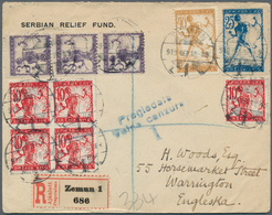 Jugoslawien: 1919. Registered Envelope Addressed To England Headed 'Serbian Relief Fund' Bearing 'Ch - Neufs