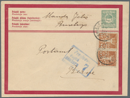 Jugoslawien: 1919. 16f "Crown" Type Hungarian Stationery Envelope (Michel EU2, Bilingual Inscription - Ungebraucht