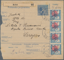 Jugoslawien: 1921, 10(h) Blue/chamois Old Bosnian "Sword" Type Value Declared Parcel Card To Sarajev - Unused Stamps