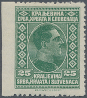 Jugoslawien: 1926, Definitives King Alexander, 25pa. Green, Left Marginal Copy Showing Variety "impe - Unused Stamps