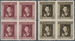 Jugoslawien: 1935. King Peter II. 1 D In Nine Different Colours, Perf L 11, Chalky Surfaced Paper, D - Unused Stamps