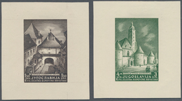 Jugoslawien: 1941 (16 Mar). Philatelic Exhibition, Zagreb. 1.50D + 1.50D Blackish-chocolate And 4D + - Neufs