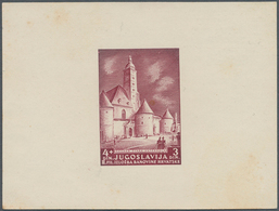 Jugoslawien: 1941 (16 Mar). Philatelic Exhibition, Zagreb. 4D + 3D Wine Red, IMPERF, White Chalky Th - Ungebraucht
