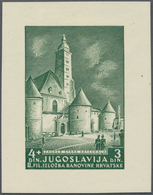 Jugoslawien: 1941, Philatelic Exhibition Zagreb, 4d.+3d. Green, Single Die Proof On Thicker Ungummed - Neufs