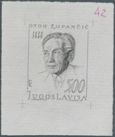 Jugoslawien: 1970 (16 Feb). Famous Yugoslavs (Oton Zupancic, Slovenian Poet). Die PRoof, 5,00(D) Bla - Neufs