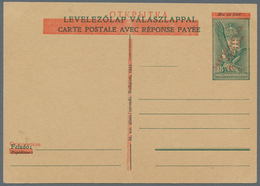 Karpaten-Ukraine: 1945, 1.- On 18 F. Postal Stationery Question Card (new Overprint In Red), Unused, - Ukraine