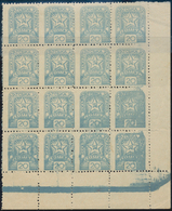 Karpaten-Ukraine: 1945, Soviet Star, 20 (F) Grey, Mint Never Hinged Block Of Sixteen From Bottom Rig - Ukraine