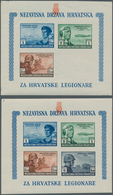 Kroatien: 1943. Croat Legion Relief Fund. Very Fine Miniature Sheet, Imperf. Showing THREE DESIGNS O - Kroatien