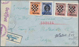 Kroatien:  1941. Registered Letter To An Address In Vienna, MIXED FRANKING, 0.50D Orange (Michel 10) - Kroatien