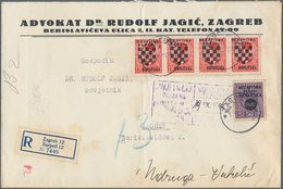 Kroatien: 1941. Larger White Solicitor'S Business Envelope, Locally Registered, Bearing Horizontal S - Croatia