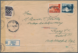 Kroatien: 1942. Registered Letter To Germany, Franked 5.50D Dark Brown-violet (Michel 17) Of 2nd Cro - Croatie