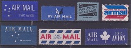 BY AIR MAIL - PAR AVION  Labels - Vignettes - Lot Of 7 Different - Lot De 7 Différentes - Erinnophilie