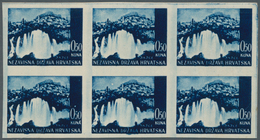 Kroatien: 1941 (15 Aug). Pictorials (Waterfall At Jajce). 0.50K Very Deep Blue, IMPERF, Gummed White - Croatia