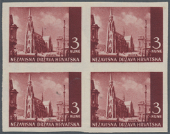Kroatien: 1942 (10 July). Pictorials (Osijek Cathedral). 3K Deep Brown-lake, IMPERF, Offset Paper. M - Kroatien