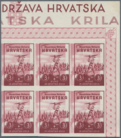 Kroatien: 1942 (25 Mar). Aviation Fund. VARIEETY. 2K + 2K Brown, 2.50K + 2.50K Green, 3K + 3K Lake A - Croatie