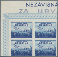 Kroatien: 1942, 2 K + 2 K Brown, 2.50 K + 2,50 K Green, 3 K + 3 K Lake And 4 K + 4 K Blue Aviation F - Croatia