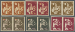 Kroatien: 1942 (4 Oct). Red Cross Fund. Two Sets Of Five Of COLOUR TRIALS, Ungummed Thick Paper, IMP - Croatia