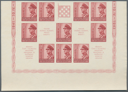 Kroatien: 1943 (10 April). Croat Youth Fund. State President A. Pavelic, 16 Stamps, Central Label Wi - Croatia