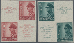 Kroatien: 1943 (10 April). Croat “Ustasha” Youth Fund. 5K + 3K Brown-red And 7K + 5K Green, IMPERF, - Croatie